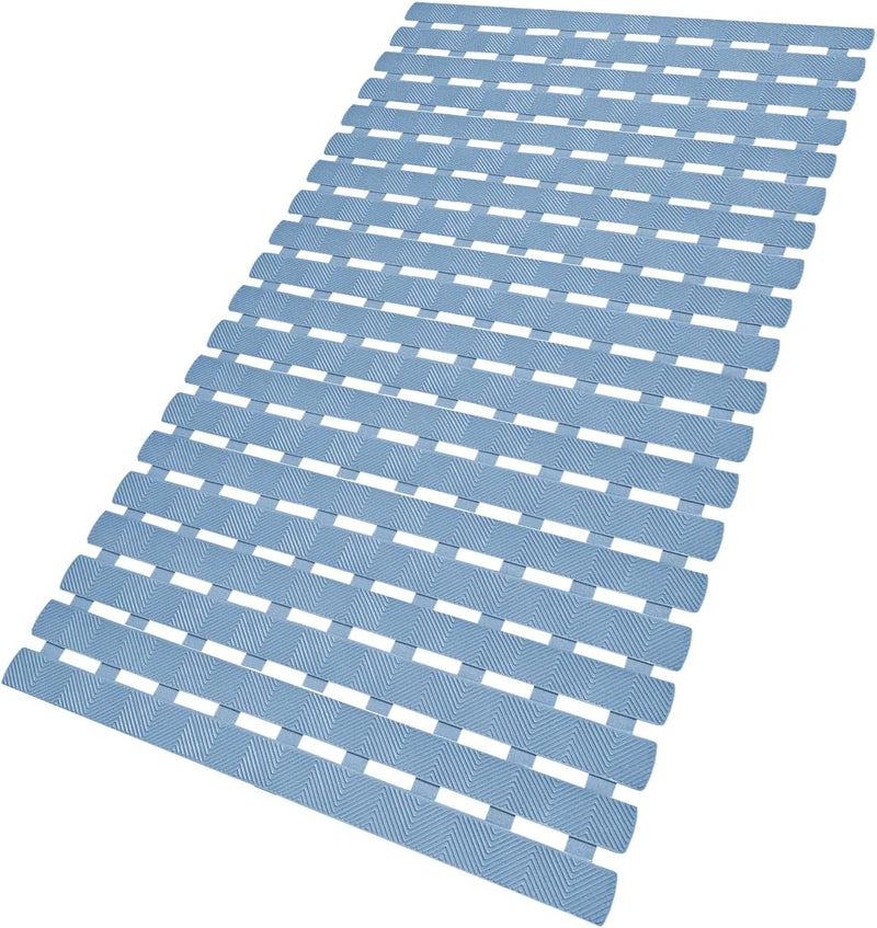 Wiojtry Bathtub Shower Mat, Pet Dog Bathing Non-Slip Mat, Dog Bath mat for tub, Quick Drain Bathtub Mat with Suction Cups & Drain Holes for Bathroom, 27 X 15.7 Inch (Light Blue) - Image 1